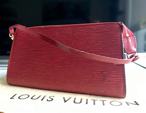 louis vuitton epi pochette red wallet